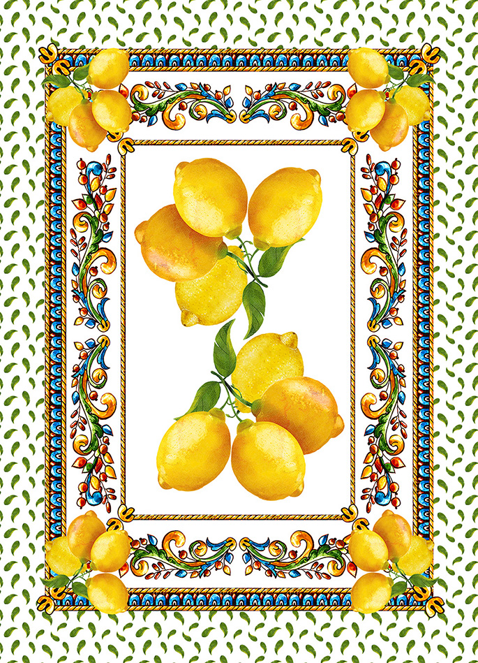 Limoni Siciliani strofinaccio 50 x 70 cotone 100%