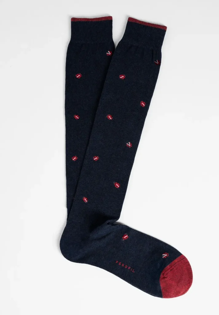Perofil Calza uomo dis. coccinella blu one size