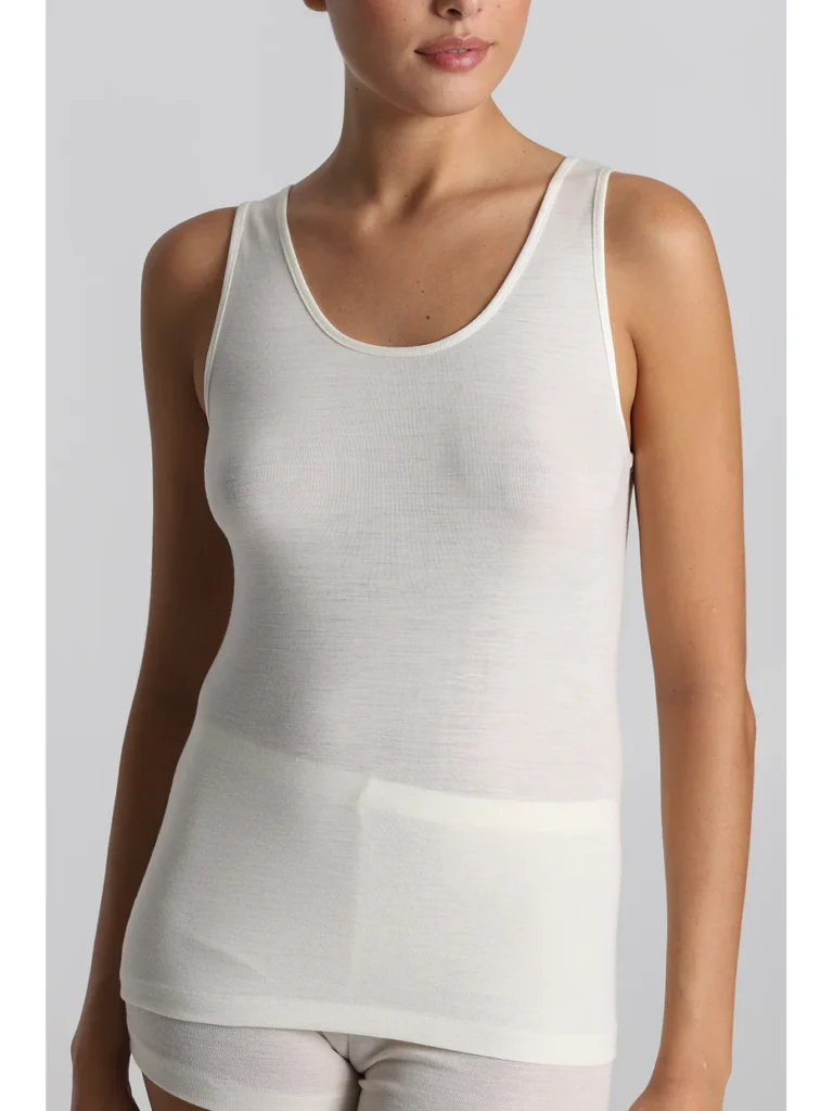 Boglietti canotte donna lana seta col.bianco lana