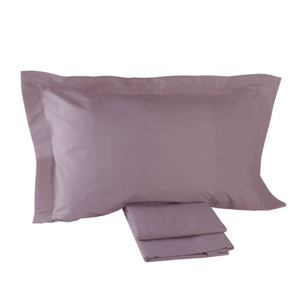 completo letto Mirabello percalle100% cotone Louisiana Aubergine