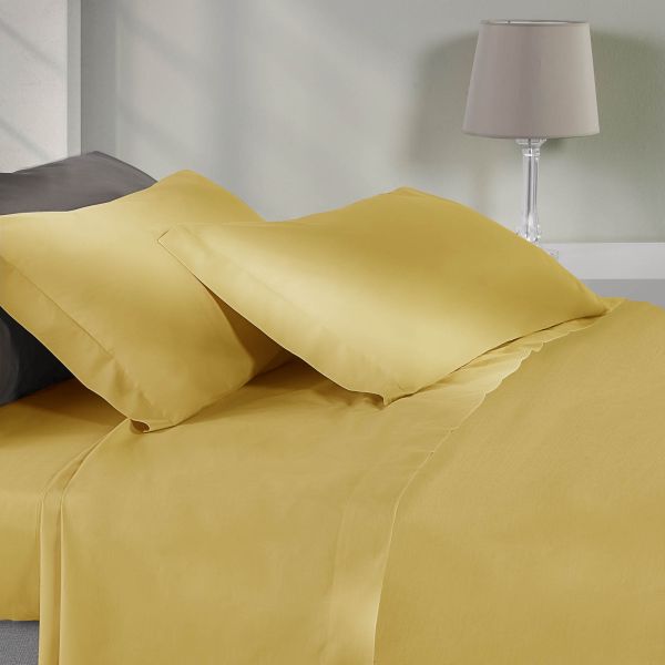 completo letto Mirabello percalle100% cotone Louisiana Giallo sole