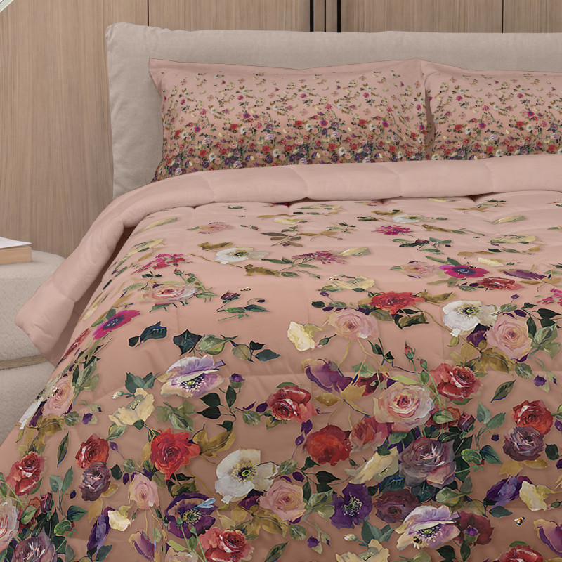 Fazzini trapunta matrimoniale nettare rosa